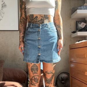 GAP Denim Button-Down Mini Skirt